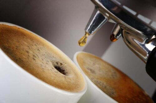 Drip Email Marketing - Coffee machine espresso. Process of preparation of coffee. A close up