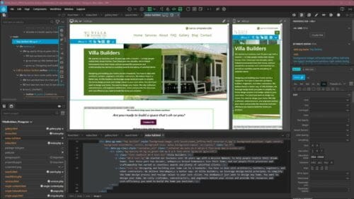 screenshot of Pinegrow Web Editor working on a website