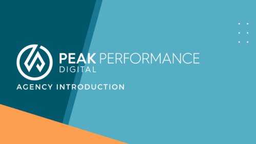 Abstract background with the text, Peak Performance Digital Agency Update